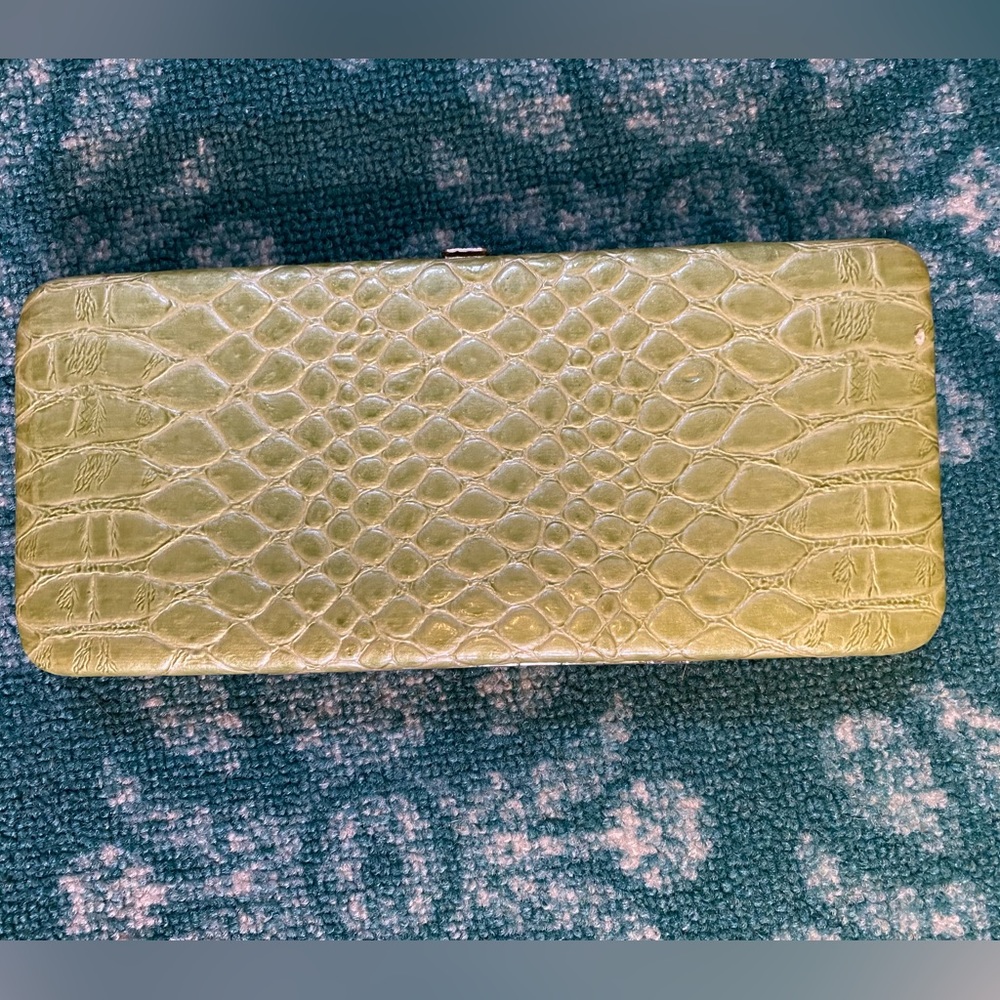 Light Green Crocodile Print Wallet
